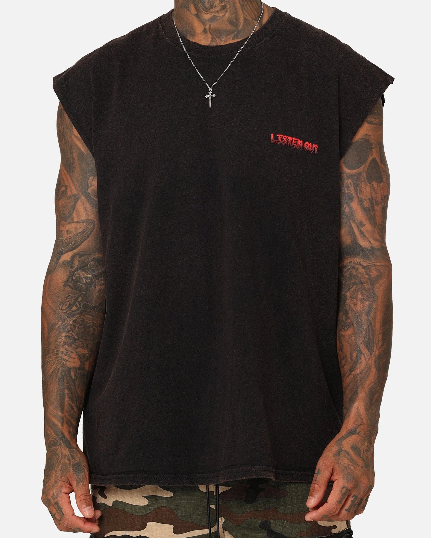 Goat Crew X Listen Out 2023 Muscle Vintage T-Shirt Black Wash 6 Goat Crew X Listen Out 2023 Muscle Vintage T-Shirt Black Wash - Image 4