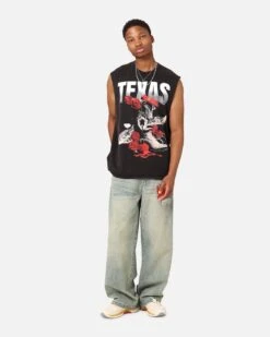 Goat Crew Texas Vintage Muscle T-Shirt Black Wash -Champioe Style 02048013 YB295 mens 0030