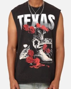 Goat Crew Texas Vintage Muscle T-Shirt Black Wash -Champioe Style 02048013 YB295 mens 0040