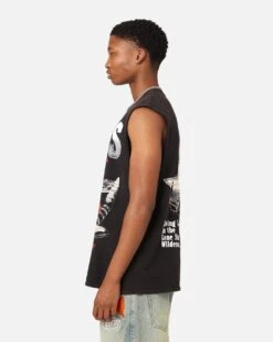 Goat Crew Texas Vintage Muscle T-Shirt Black Wash -Champioe Style 02048013 YB295 mens 0070