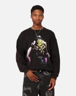 American Thrift X Goosebumps The Haunted Mask Crewneck Black Wash