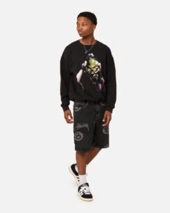 American Thrift X Goosebumps The Haunted Mask Crewneck Black Wash -Champioe Style 02048239 YB295 mens 0030