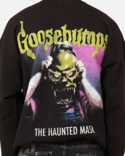 American Thrift X Goosebumps The Haunted Mask Crewneck Black Wash -Champioe Style 02048239 YB295 mens 0050