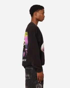 American Thrift X Goosebumps The Haunted Mask Crewneck Black Wash -Champioe Style 02048239 YB295 mens 0060