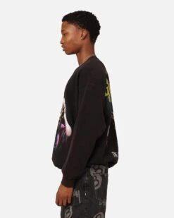 American Thrift X Goosebumps The Haunted Mask Crewneck Black Wash -Champioe Style 02048239 YB295 mens 0070