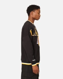 Mitchell & Ness Los Angeles Lakers Shooting Crewneck Black -Champioe Style 02048561 YB001 mens 0050
