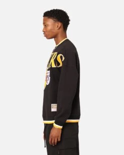 Mitchell & Ness Los Angeles Lakers Shooting Crewneck Black -Champioe Style 02048561 YB001 mens 0060