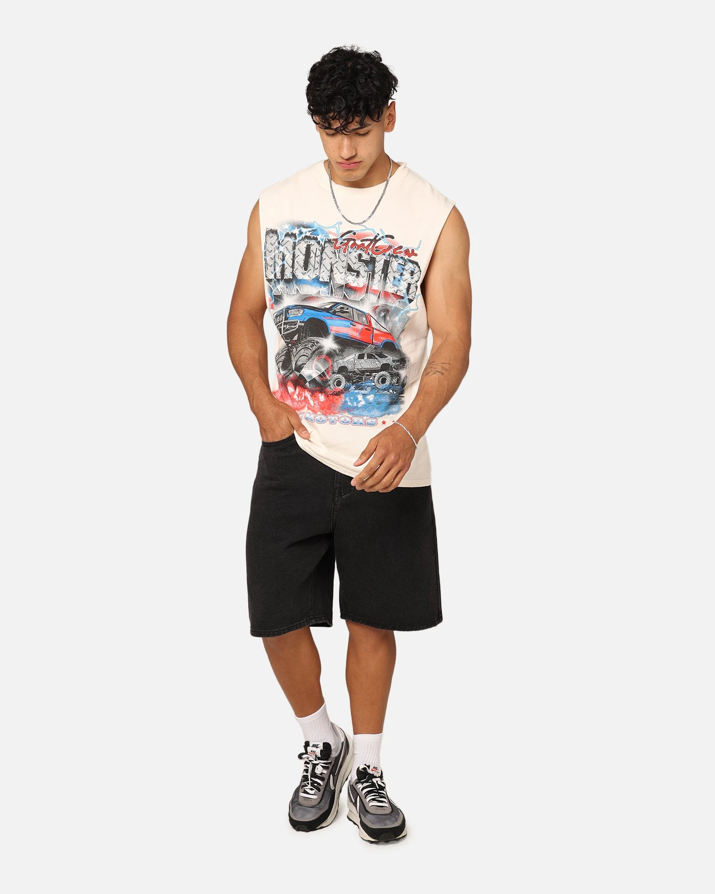 Goat Crew Motors Muscle T-Shirt Off White 4 Goat Crew Motors Muscle T-Shirt Off White - Image 2