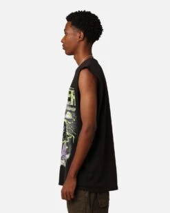 Goat Crew Monster Mayhem Muscle T-Shirt Black Wash -Champioe Style 02048597 YB295 mens 0060