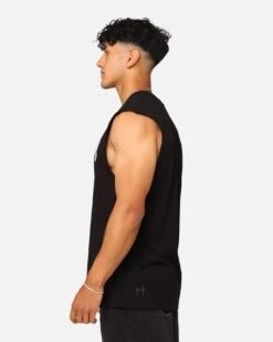 Saint Morta Tribe Oversized Muscle T-Shirt Black -Champioe Style 02048697 YB001 mens 0060