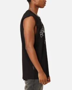 Saint Morta College Star Oversized Muscle T-Shirt Black -Champioe Style 02048917 YB001 mens 00040