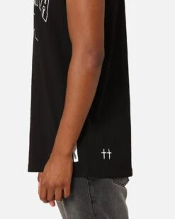 Saint Morta College Star Oversized Muscle T-Shirt Black -Champioe Style 02048917 YB001 mens 00060