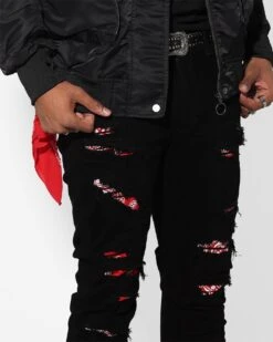 Saint Morta Bandana Summum Jean Black/Red -Champioe Style 03004252 YB004 mens 30