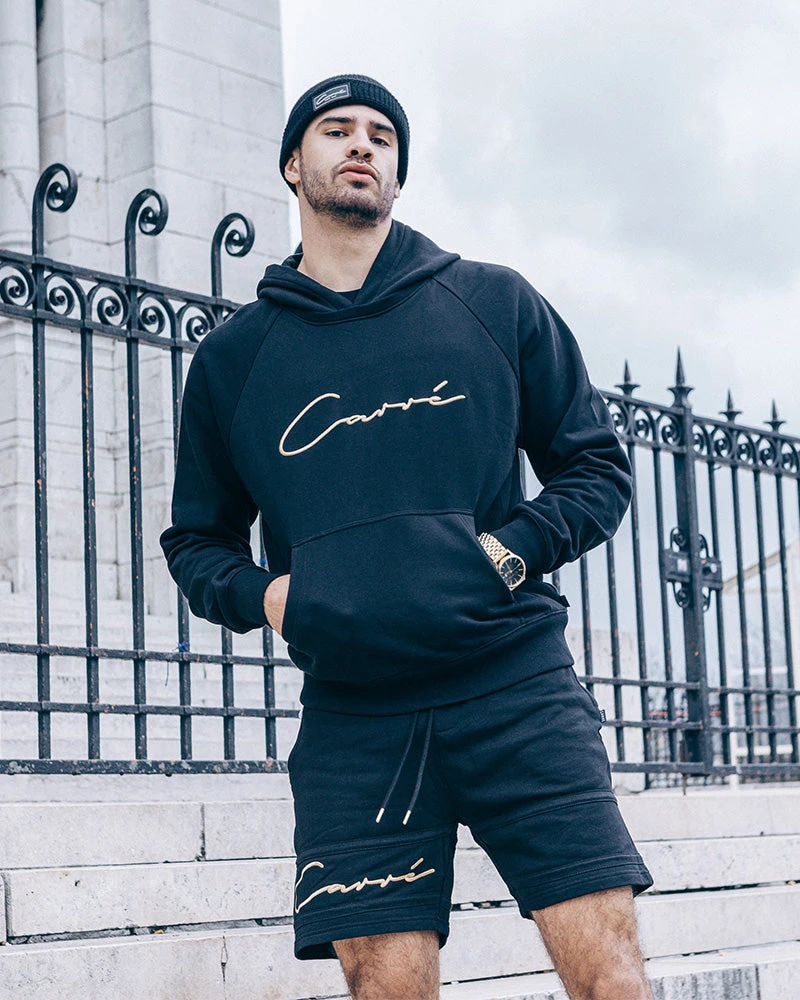 Carré Scripted Fleece Shorts Black/Black/Gold 3 Carré Scripted Fleece Shorts Black/Black/Gold