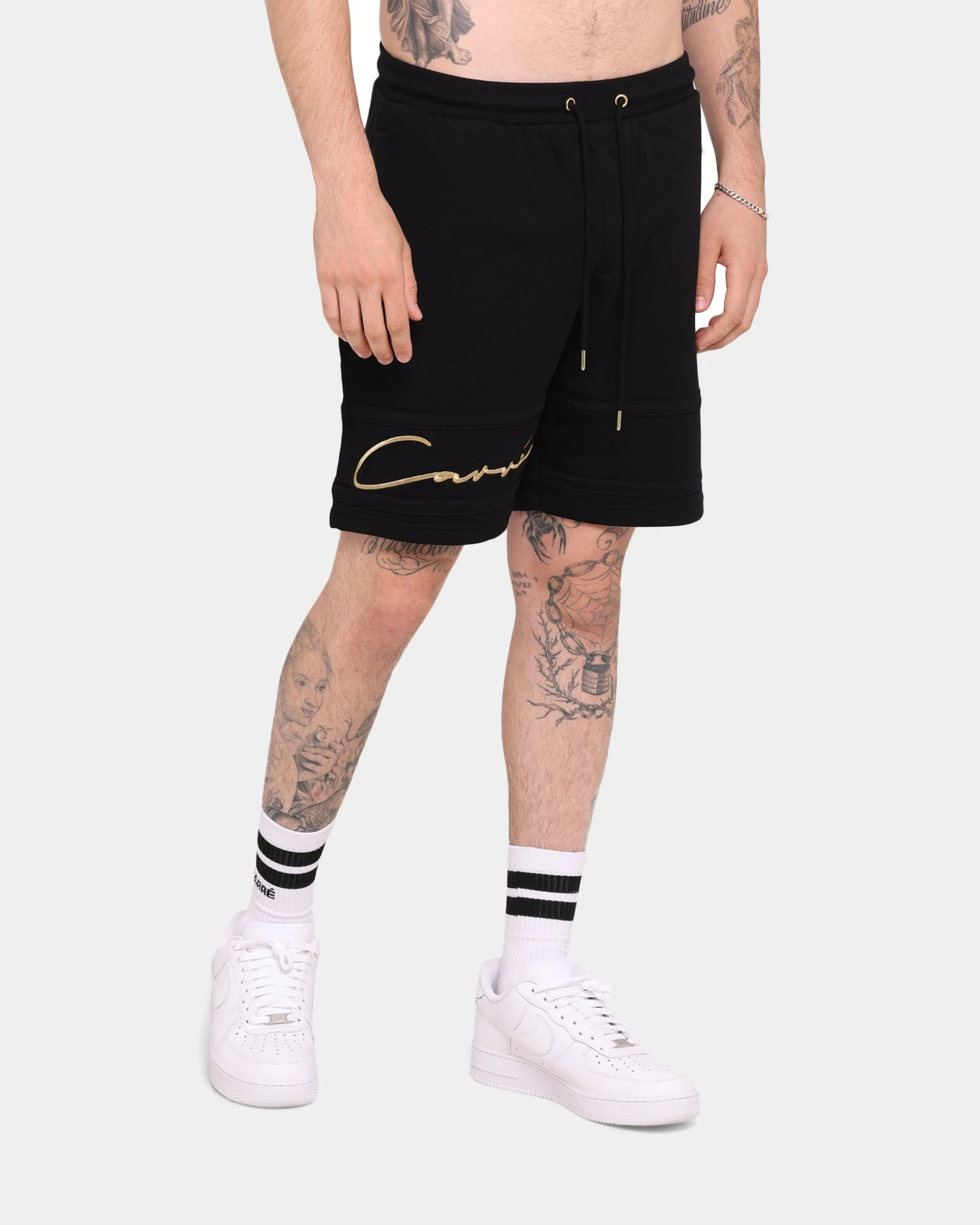 Carré Scripted Fleece Shorts Black/Black/Gold 4 Carré Scripted Fleece Shorts Black/Black/Gold - Image 2