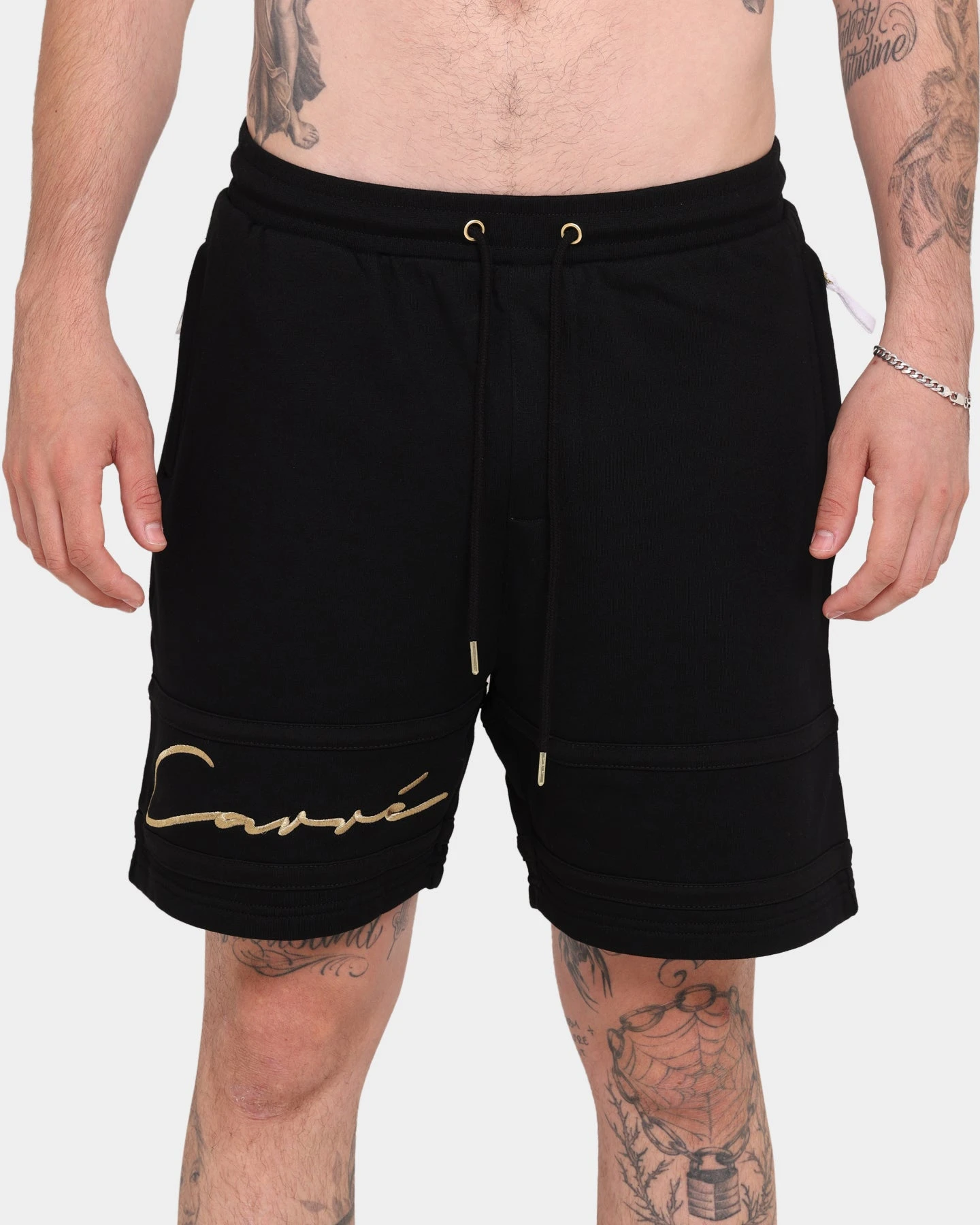 Carré Scripted Fleece Shorts Black/Black/Gold 6 Carré Scripted Fleece Shorts Black/Black/Gold - Image 4