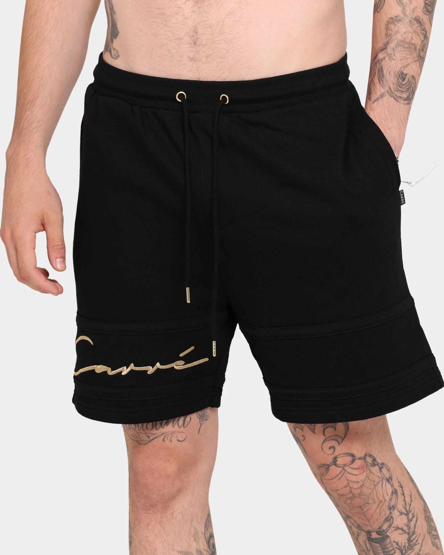 Carré Scripted Fleece Shorts Black/Black/Gold 10 Carré Scripted Fleece Shorts Black/Black/Gold - Image 8