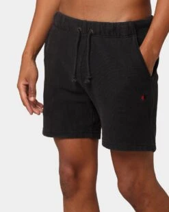 Champion Rev Weave French Terry Shorts Washed Black -Champioe Style 03005344 YW607 mens 0070