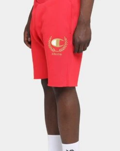Champion Champion X Culture Kings Rev Weave Shorts Red/Gold -Champioe Style 03005772 YR043 mens 0080