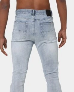 Carré Rugueux Distressed Skinny Jeans Light Blue -Champioe Style 03006172 YL200 mens 00080
