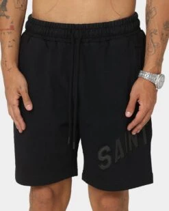 Saint Morta Kingdom Sweat Shorts Black -Champioe Style 03006221 YB001 mens 0030