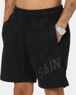 Saint Morta Kingdom Sweat Shorts Black -Champioe Style 03006221 YB001 mens 0070