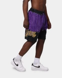 Mitchell & Ness Los Angeles Lakers Tie Dye Terry Short Purple 17 Mitchell & Ness Los Angeles Lakers Tie Dye Terry Short Purple -Champioe Style 03006256 YP200 mens 0050