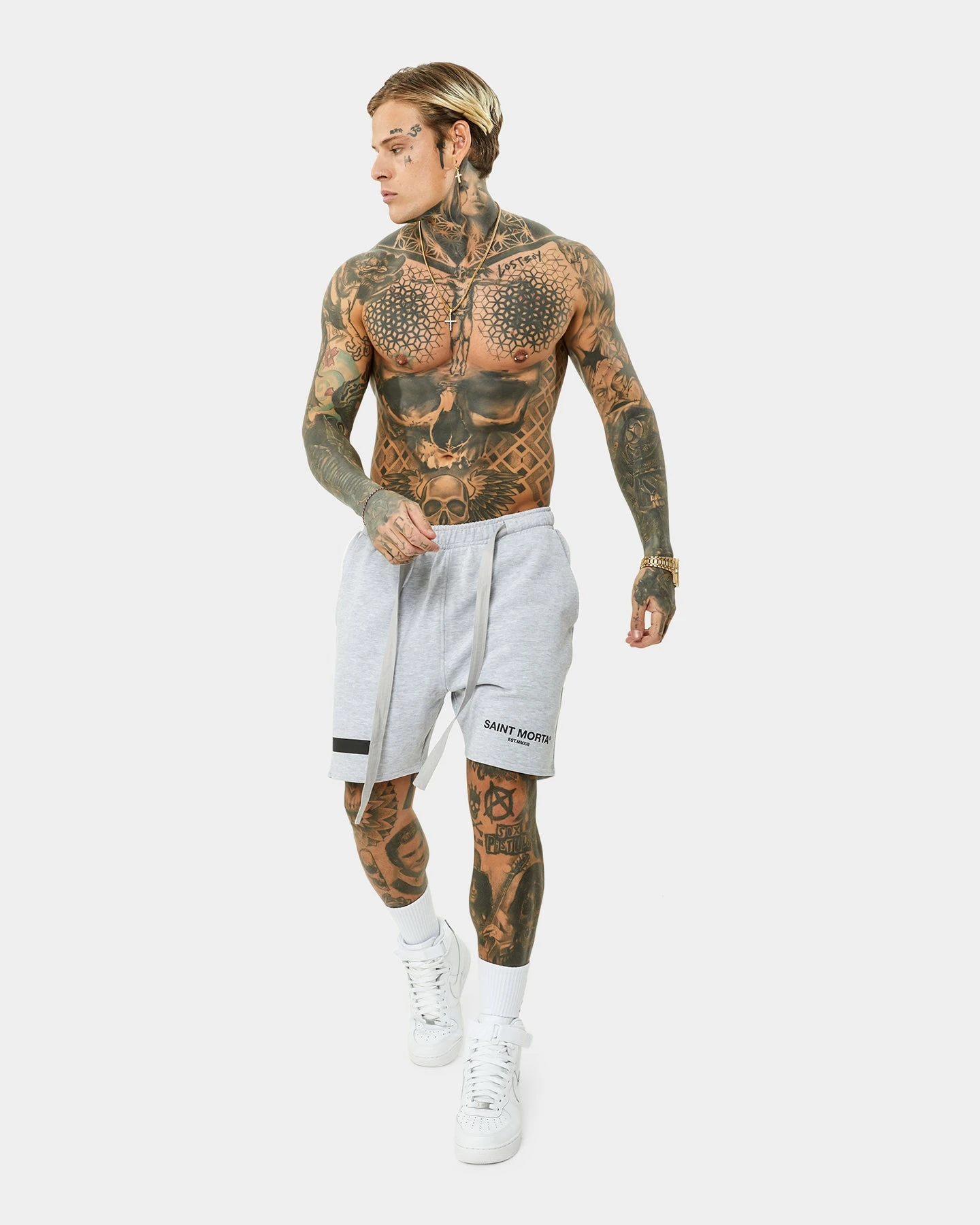 Saint Morta Envogue Street Shorts Light Grey Mela 4 Saint Morta Envogue Street Shorts Light Grey Mela - Image 2