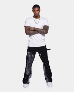 XXIII Frayed Seam Jeans Black -Champioe Style 03008457 YB001 mens 0020