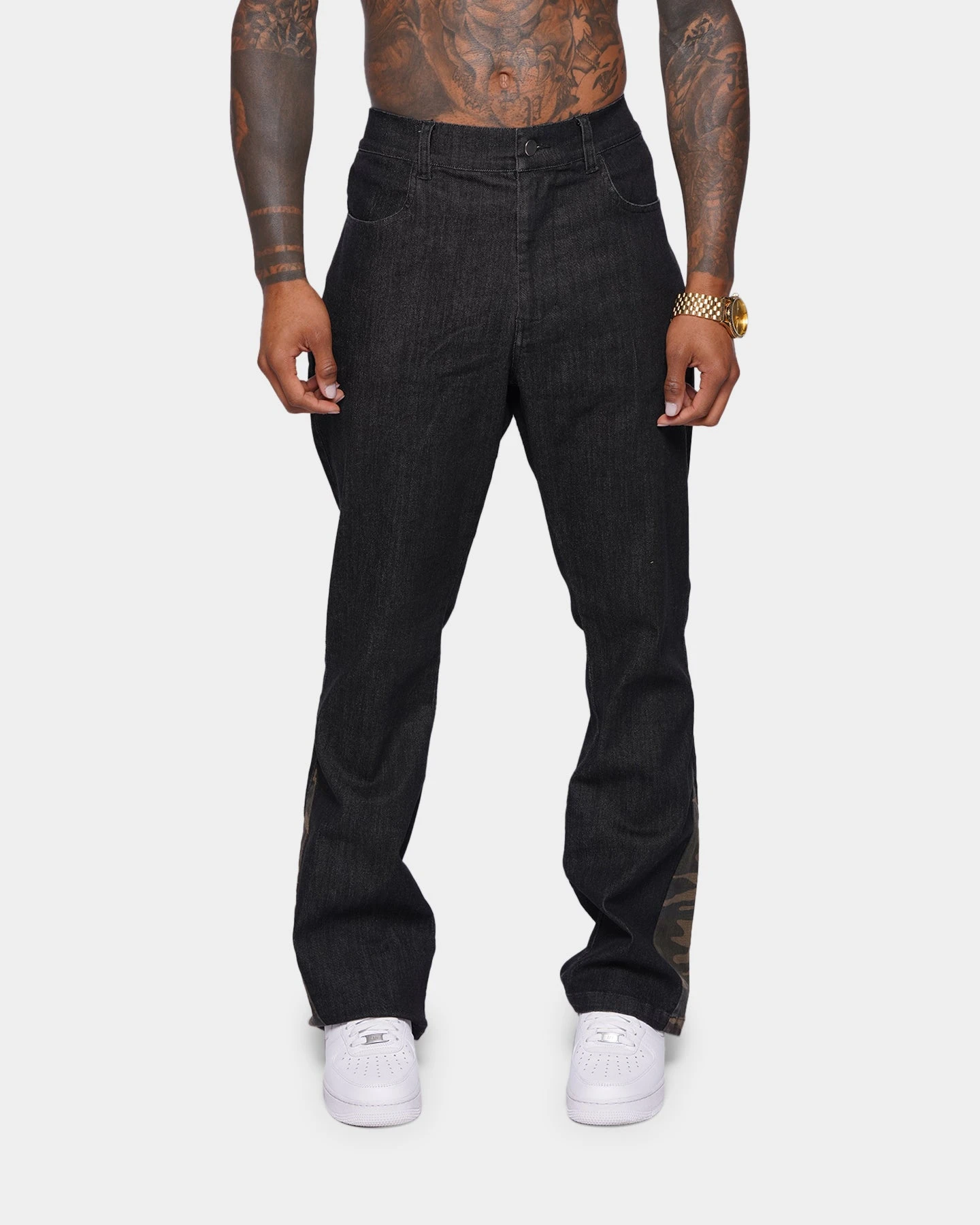 XXIII Valur Camo Flare Jeans Black/Camo 8 XXIII Valur Camo Flare Jeans Black/Camo - Image 6