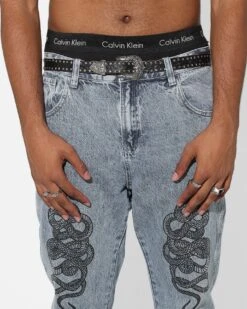 Saint Morta Death Adder Relaxed Jeans Stone Wash Blue -Champioe Style 03008547 YB762 mens 70