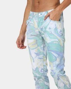 MNML D433 Spill Denim Jeans Blue/White -Champioe Style 03009590 YX095 mens 0070 3a247f73 6870 40d6 a2ed 24893875d70a