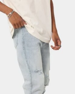 Carré Bouffant Distressed Jeans Light Blue 12 Carré Bouffant Distressed Jeans Light Blue -Champioe Style 03009932 YL200 mens 030