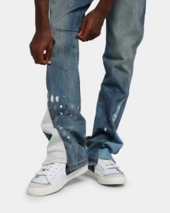 MNML B425 Patch Flare Denim Jeans Blue -Champioe Style 03010047 YX001 mens 0100