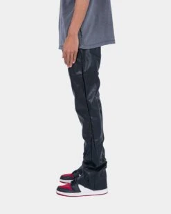 MNML B169 Leather Flare Denim Pants Black -Champioe Style 03010146 YB001 mens 0020