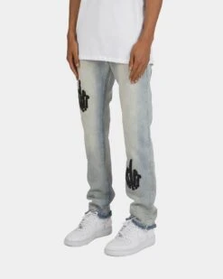 MNML D272 Skeleton Denim Jeans Blue/Black -Champioe Style 03010163 YX014 mens 0030