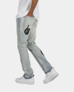 MNML D272 Skeleton Denim Jeans Blue/Black -Champioe Style 03010163 YX014 mens 0060