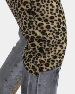 MNML D422 Leopard Denim Jeans Black/Brown -Champioe Style 03010168 YB013 mens 0070