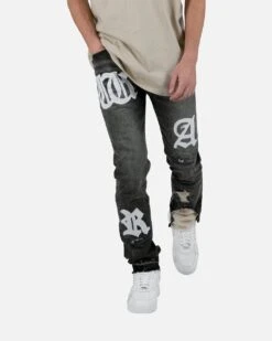 MNML D198 War Denim Pants Black/White -Champioe Style 03010397 YB012 mens 00050 6c07a302 6244 44ef abc3 5dfcb1f5ae49