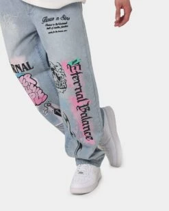 Loiter Eternal Jeans Ecru Washed Blue -Champioe Style 03010468 YW645 mens 0090