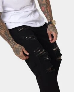 Saint Morta Prima Baggy Distressed Jeans Black/Stone -Champioe Style 03010486 YB338 mens 030