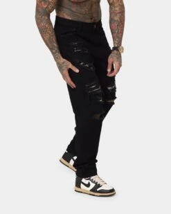 Saint Morta Prima Baggy Distressed Jeans Black/Stone -Champioe Style 03010486 YB338 mens 050