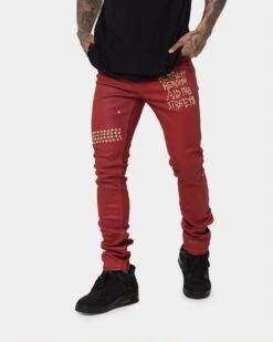 Ksubi 23 Chitch Red Denim Pants Red -Champioe Style 03010514 YR001 mens 0030