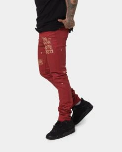 Ksubi 23 Chitch Red Denim Pants Red -Champioe Style 03010514 YR001 mens 0070