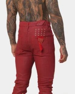Ksubi 23 Chitch Red Denim Pants Red -Champioe Style 03010514 YR001 mens 0090