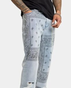 XXIII Paisley Print Jeans Paisley -Champioe Style 03010766 YP800 mens 0070