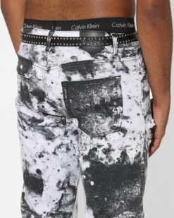 Saint Morta Acid Destroyer Jeans White/Black -Champioe Style 03010769 YW110 mens 80