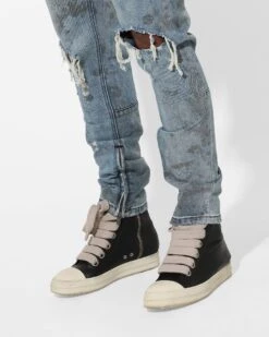 Saint Morta Acid Destroyer Jeans Blue/Black -Champioe Style 03010769 YX014 mens 000040