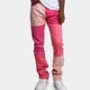 MNML D354 Patchwork Straight Denim Pants Pink -Champioe Style 03010782 YP001 mens 0010 341726e2 280d 4962 9eee da2c5672526e