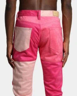 MNML D354 Patchwork Straight Denim Pants Pink -Champioe Style 03010782 YP001 mens 0080 d508c874 12c5 4ea8 bcf9 9db24265863e